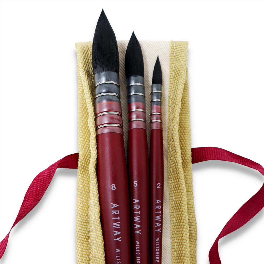 Set of 3 Synthetic Quill Mop Brushes