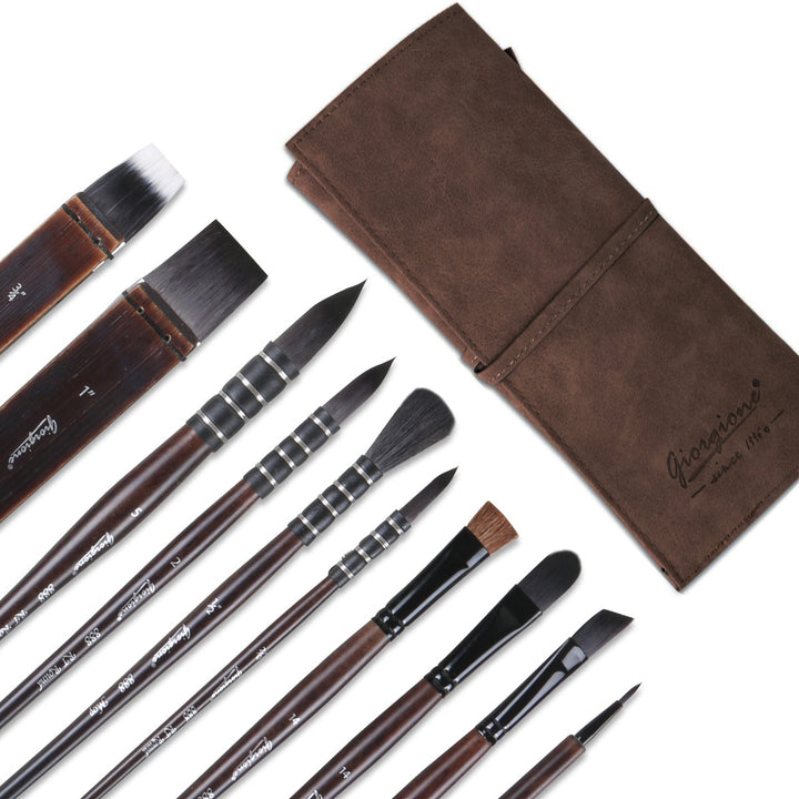 NEW - Professional 11-Piece Brush Set with Bag