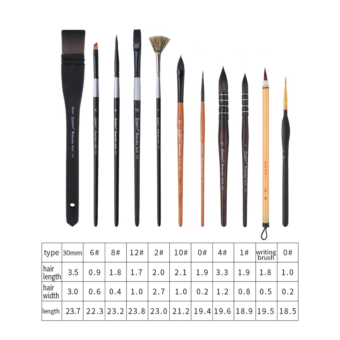 NEW - Professional 11-Piece Squirrel Hair Brush Set