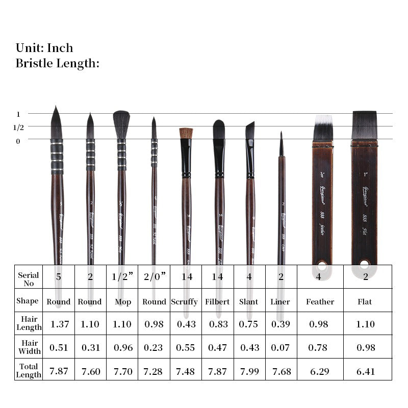 NEW - Professional 11-Piece Brush Set with Bag