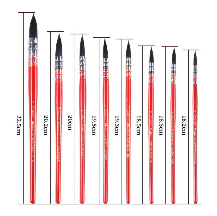 NEW - Premium Quill Brush Set of 8