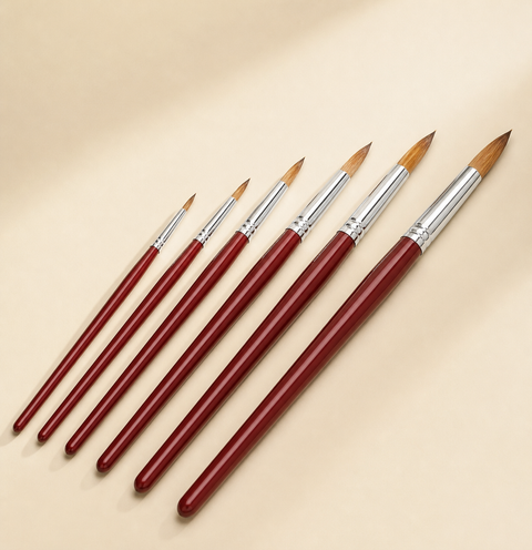 The Oxford - 6 Sable Round Brushes