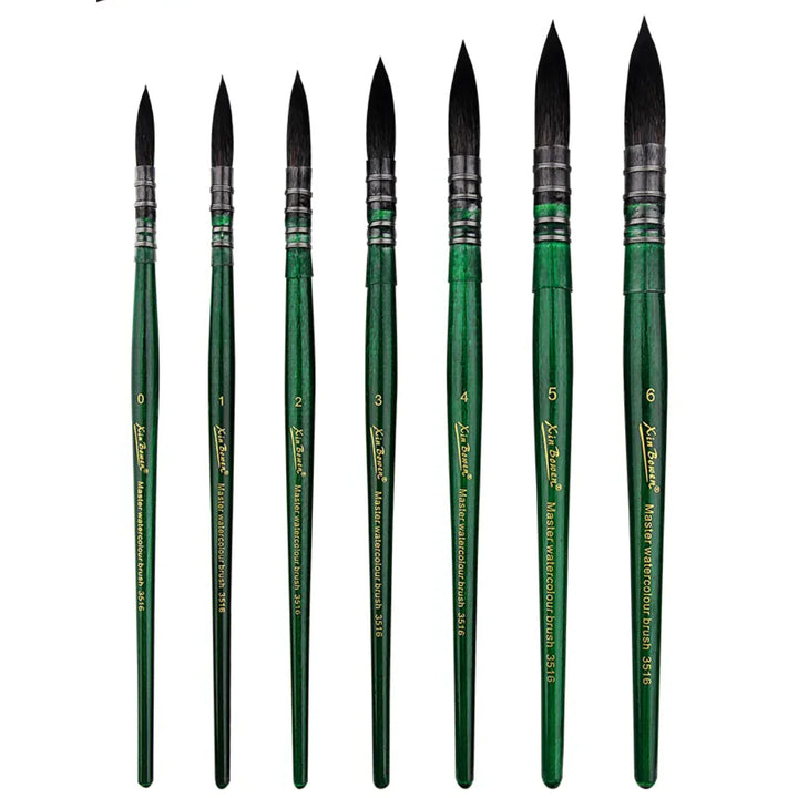 Premium Squirrel Quill Brush Set of 7