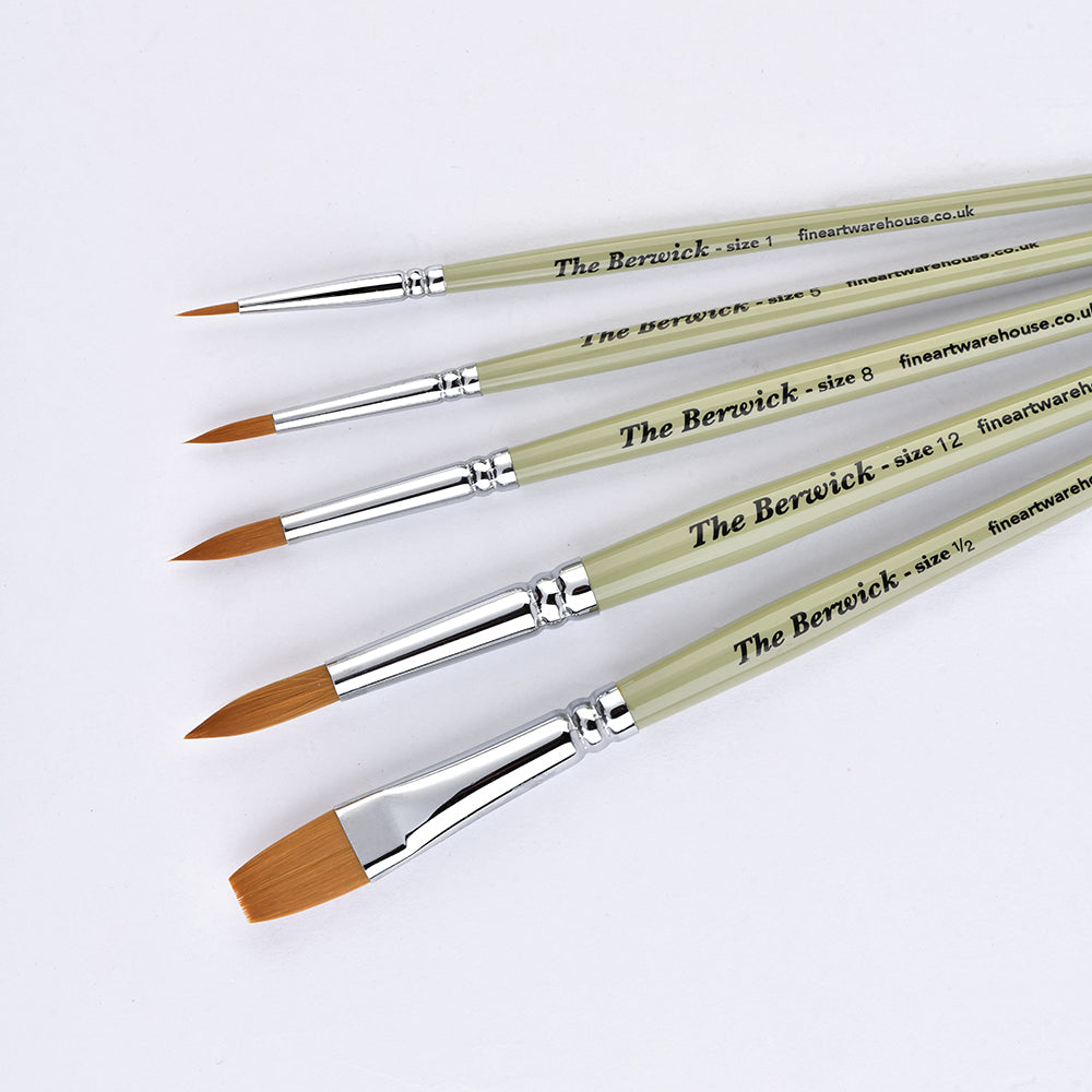 New The Berwick Synthetic Sable Artist Brush Set of 5