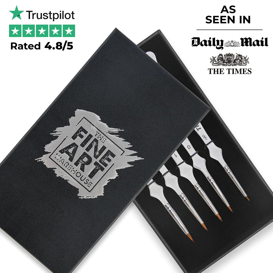 Set of 5 Premium Fine Detail Artist Brush with Gift Box - 'The Chester' Set