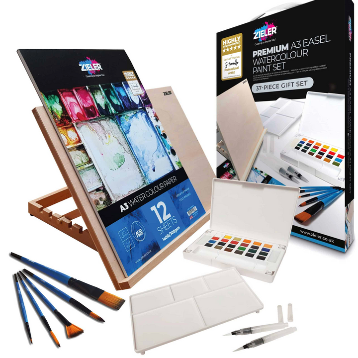 A3 Easel & Watercolour Art Gift Set - By Zieler