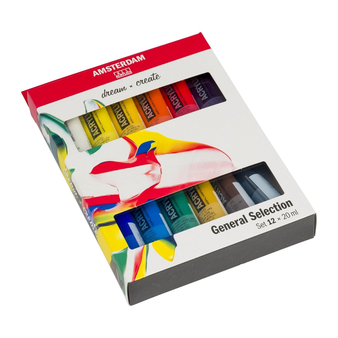 AMSTERDAM acrylic paint 12 selection set | 12 x 20 ml - The Fine Art Warehouse