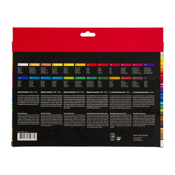 AMSTERDAM acrylic paint selection set | 24 x 20 ml - The Fine Art Warehouse