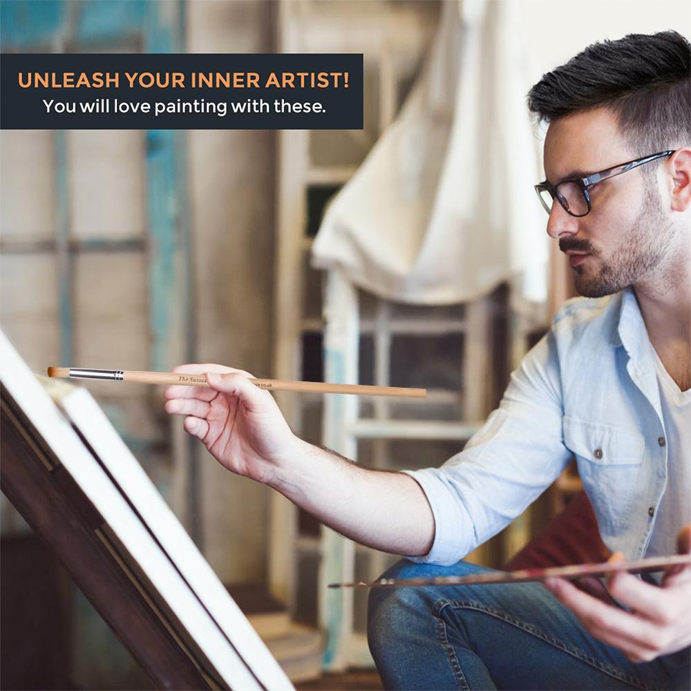 Natural Hair (budget) set of 6 round head brushes - sizes 2,4,6,8,10,12 - The Fine Art Warehouse