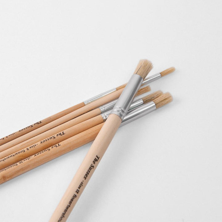 Natural Hair (budget) set of 6 round head brushes - sizes 2,4,6,8,10,12 - The Fine Art Warehouse