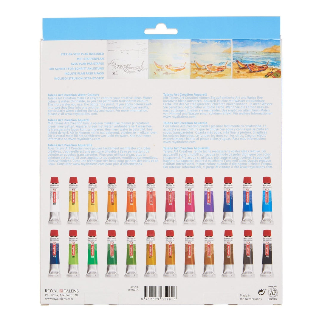TALENS ART CREATION Watercolour set | 24 x 12 ml - The Fine Art Warehouse