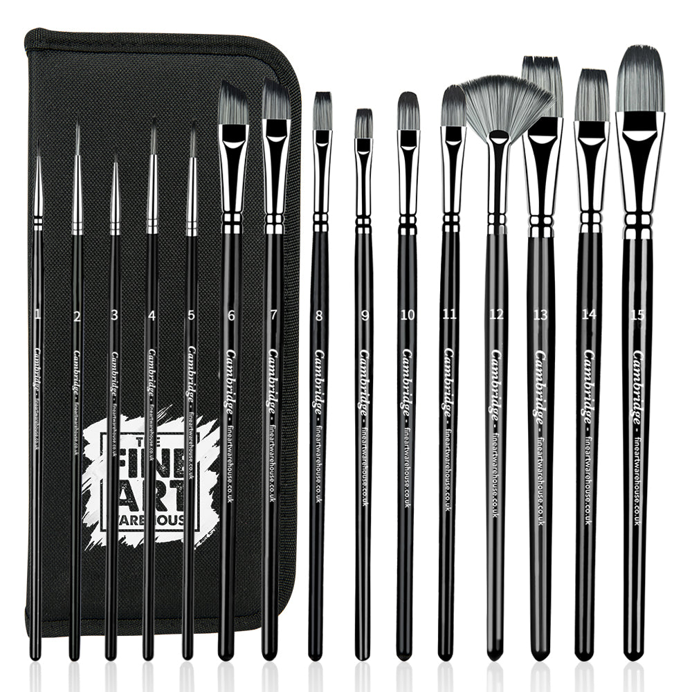 The Cambridge 15-Piece Artist Brush Set with Case, view 4