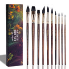 The Milano - 10-Piece Synthetic Squirrel Hair Brush Set + Gift Box