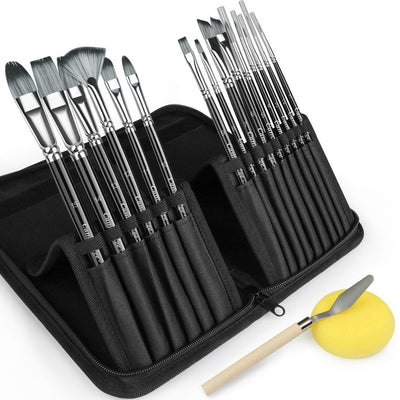 The Cambridge - 15-Piece Synthetic Artist Brush Set with Case