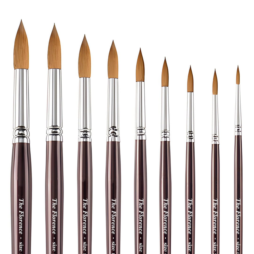 NEW - 9pcs Professional Sable Watercolor Brushes with Gift Box - The Florence