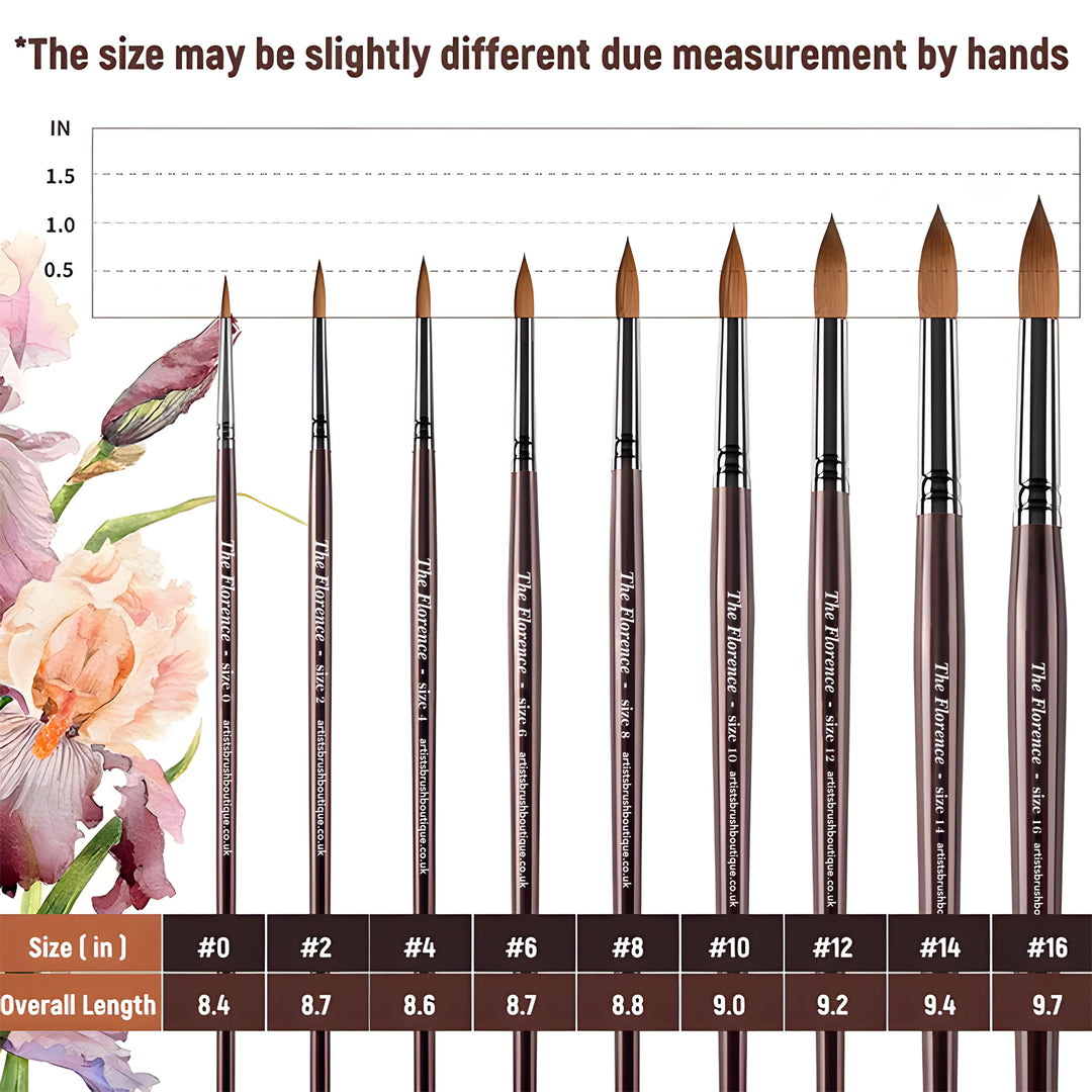 NEW - 9pcs Professional Sable Watercolor Brushes with Gift Box - The Florence