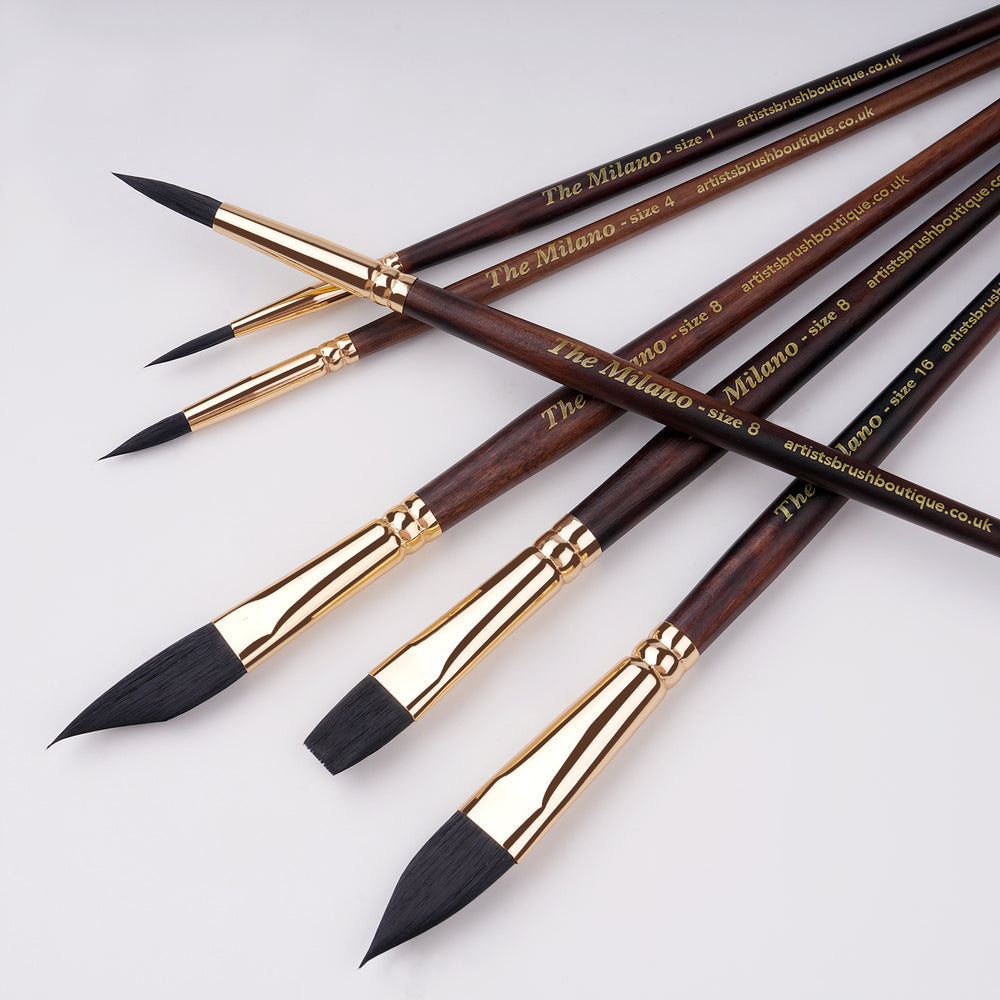 The Milano Squirrel Brush Set of 10 with Gift Box, view 5