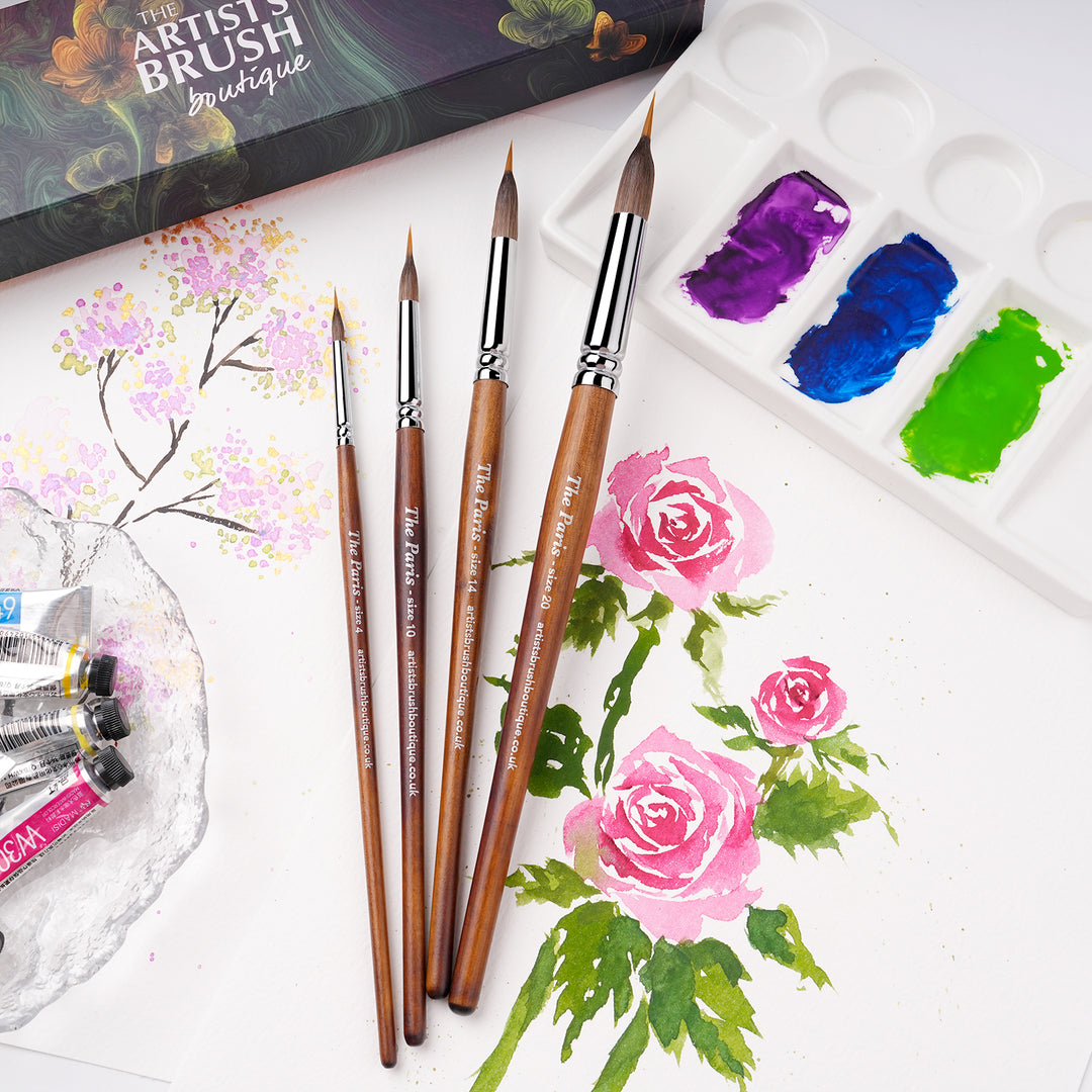 NEW: Extended Point Sable Detail Brushes with Gift Box - The Paris