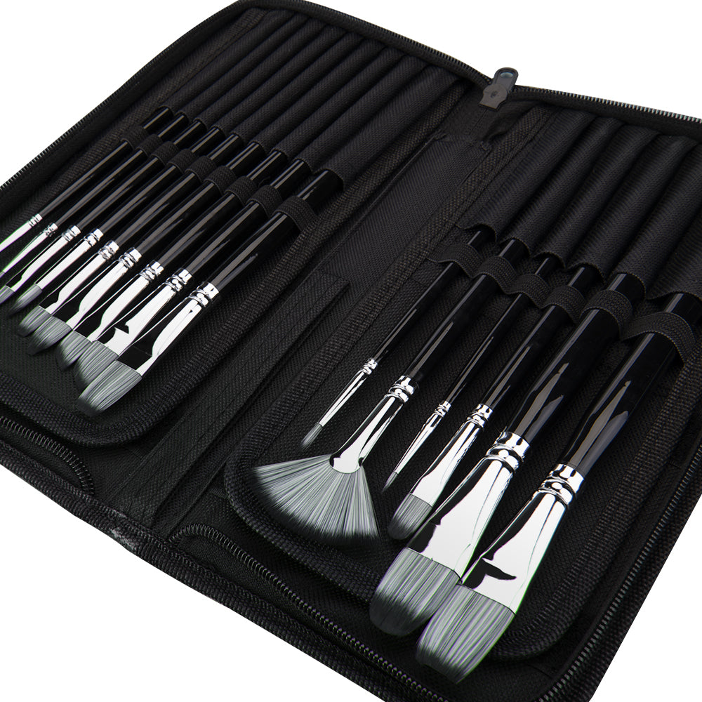 The Cambridge - 15-Piece Synthetic Artist Brush Set with Case