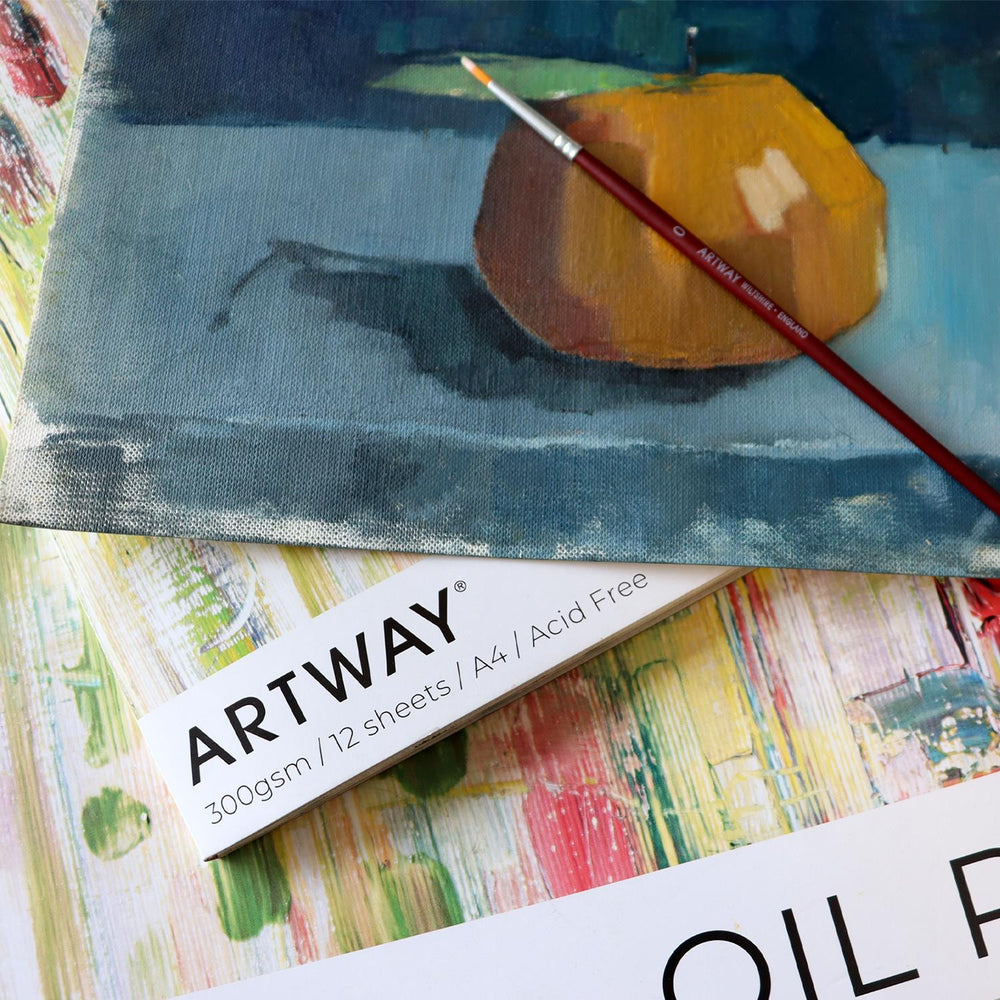 A3 Oil Painting Paper Pad – 12 Sheets, 300gsm Pre-Primed Canvas-Feel Paper - A3