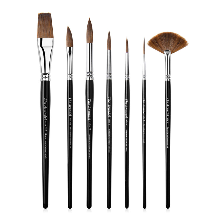 NEW: SYNTHETIC SABLE ARTIST BRUSH SET OF 7 - THE ARUNDEL