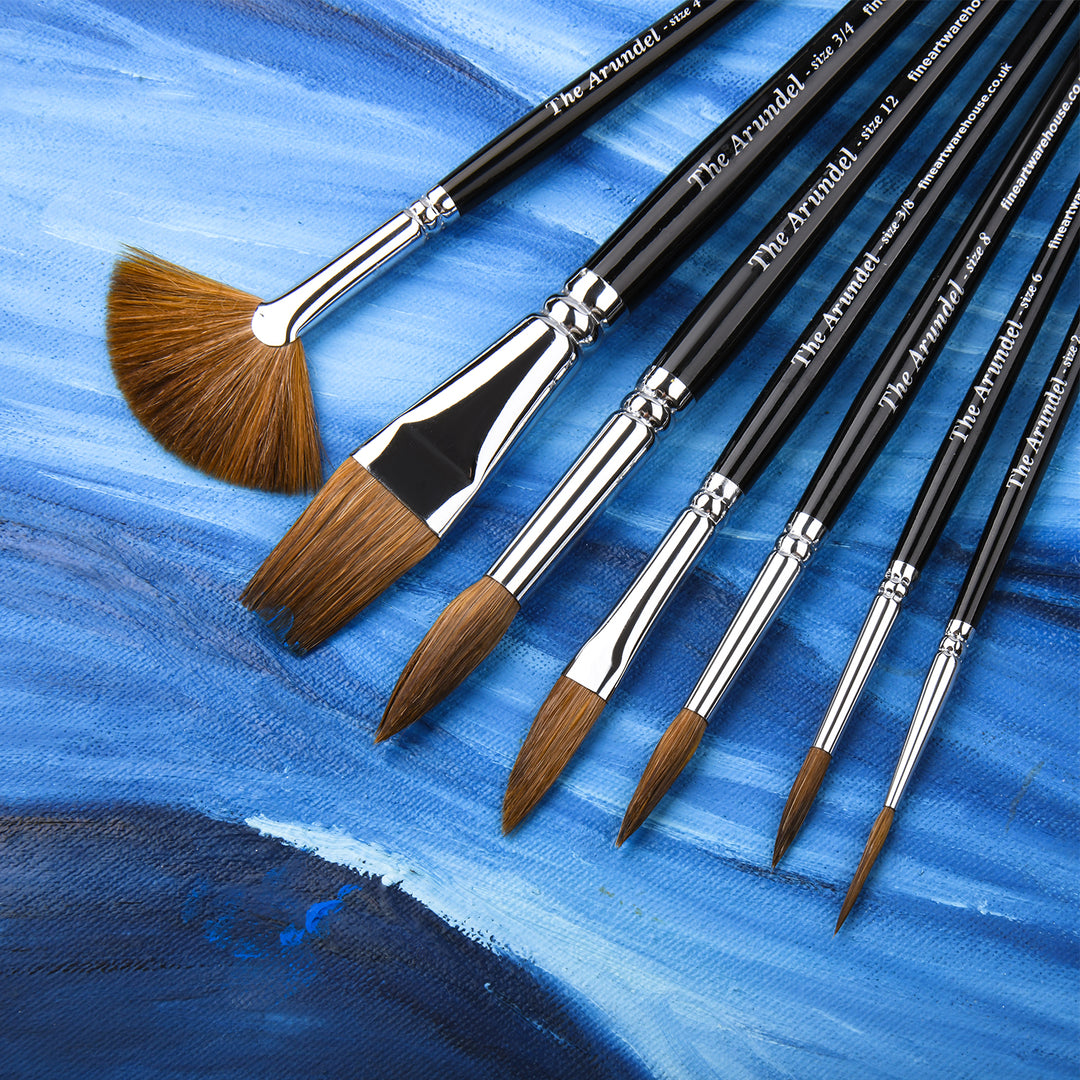 NEW: SYNTHETIC SABLE ARTIST BRUSH SET OF 7 - THE ARUNDEL