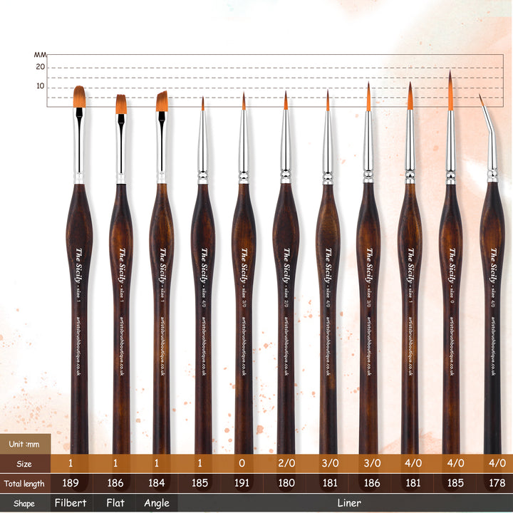 NEW: THE SICILY -  SET OF 11 FINE DETAIL ARTIST BRUSH