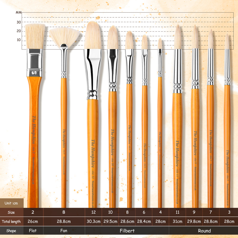 Hogs Hair Brush Set of 11, Long Handle, view 10