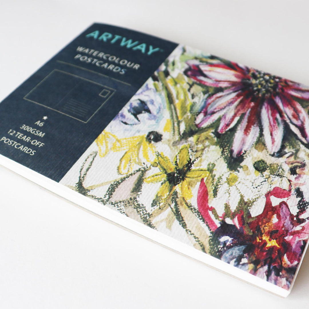 Artway Watercolour Postcard Book – 12 Postcards, A6 300gsm Cold Pressed Paper