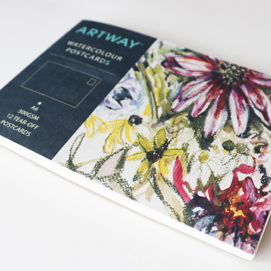 Artway Watercolour Postcard Book – 12 Postcards, A6 300gsm Cold Pressed Paper