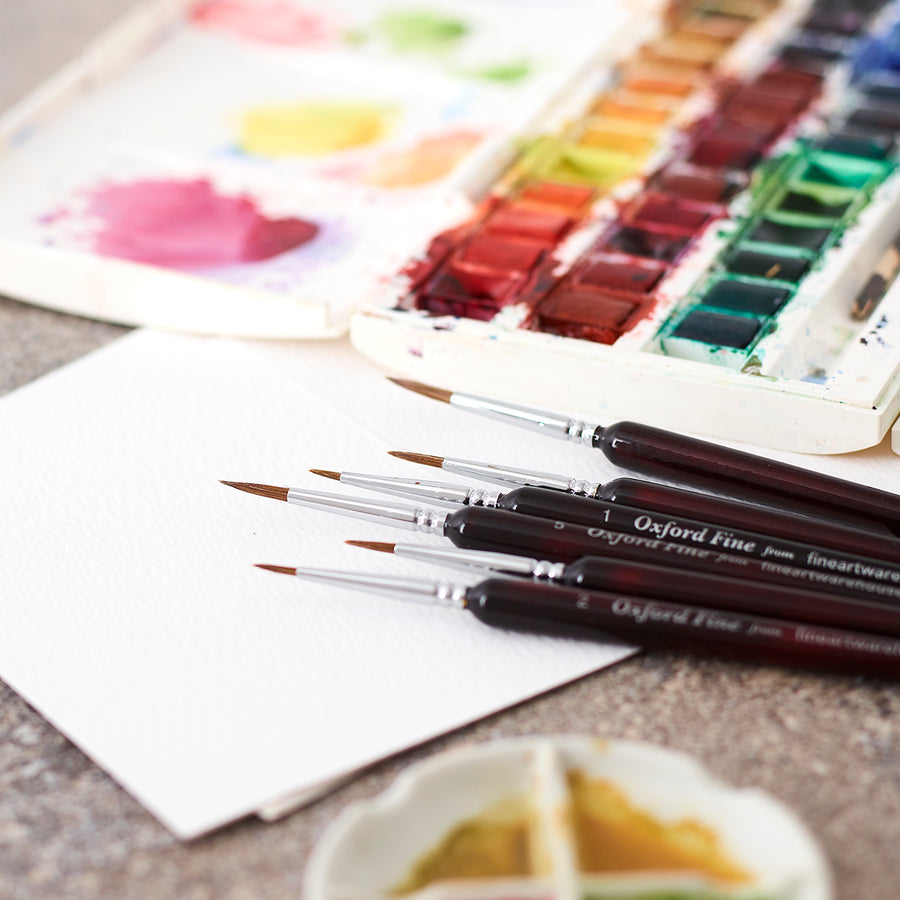 Set of 6 Sable Fine Detail Artist Brushes