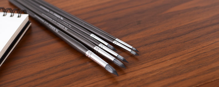 Set of 6 Professional Synthetic Round Head Artist Brush Set - 'The Salisbury'