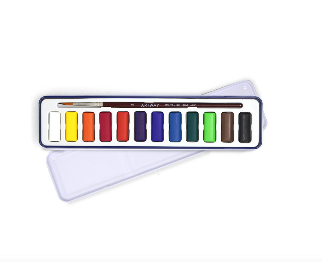 NEW Artway Watercolour Paint Set with Size 3 Brush