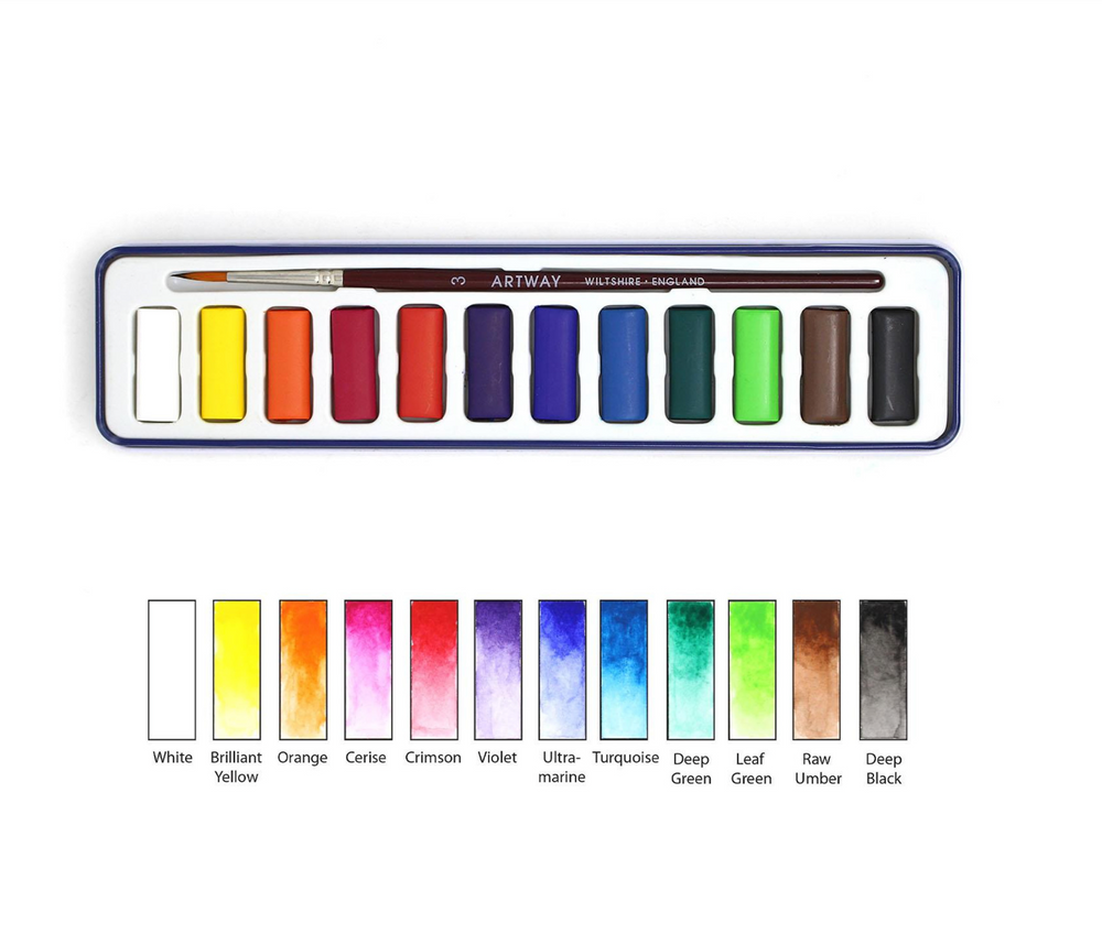 Artway Watercolour Paint Set with Size 3 Brush, view 3