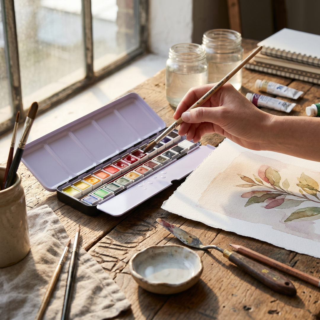 NEW Artway Watercolour Studio 24 Paint Set with pro brush