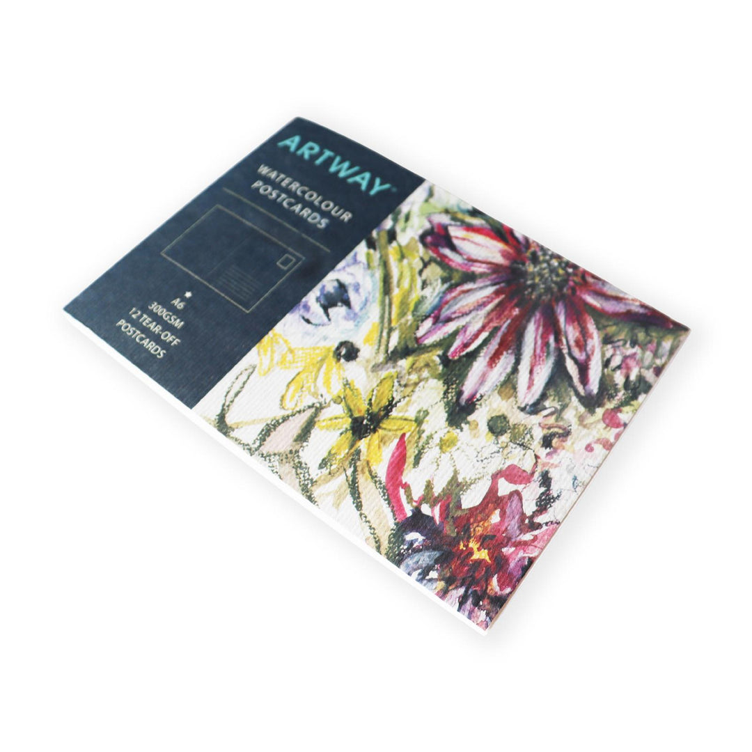 Artway Watercolour Postcard Book – 12 Postcards, A6 300gsm Cold Pressed Paper