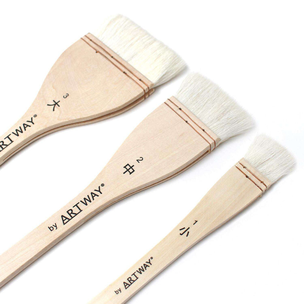 Hake Brush Set of 3, Goat Hair