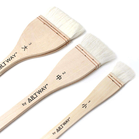 Hake brush set, 3 brushes