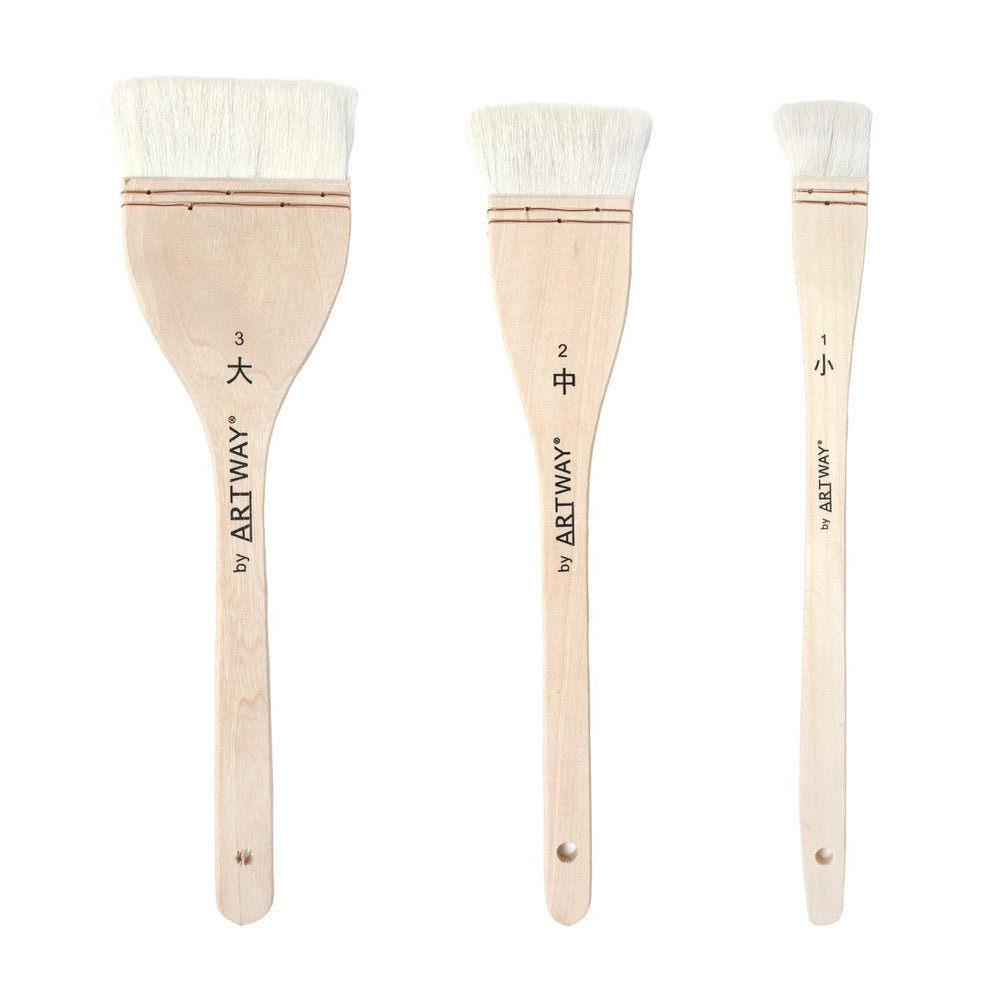 Hake Brush Set of 3, Goat Hair, view 3