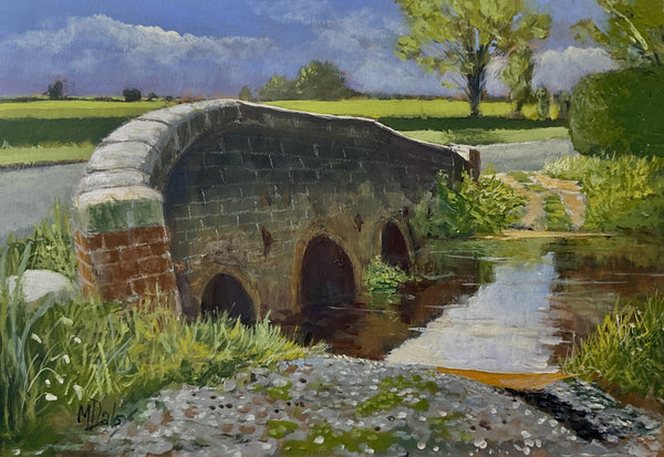 Colton Bridge and Ford, 6 x 8 inches on board, by Michael Daley