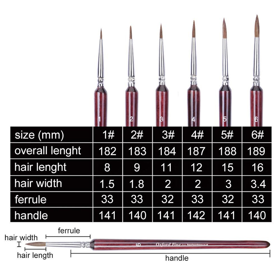 Set of 18 Sable Brushes + Free Brush Bag