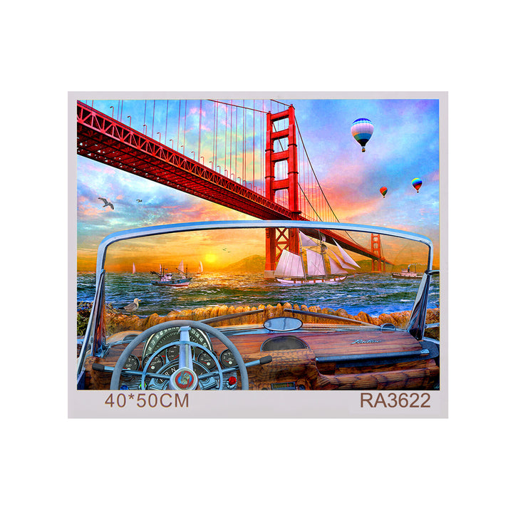 Unframed Paint by Numbers Kit - San Fran Road Trip - 40cm x 50cm