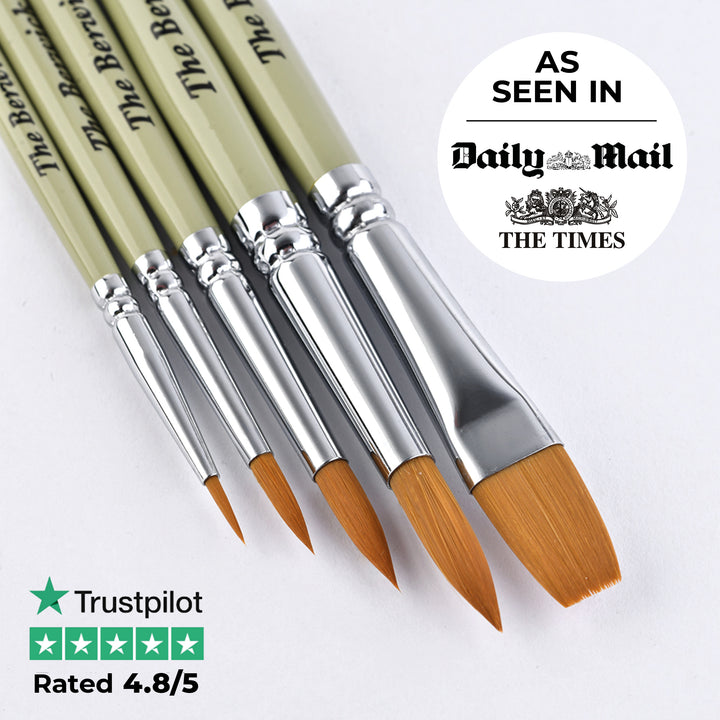 New The Berwick Synthetic Sable Artist Brush Set of 5