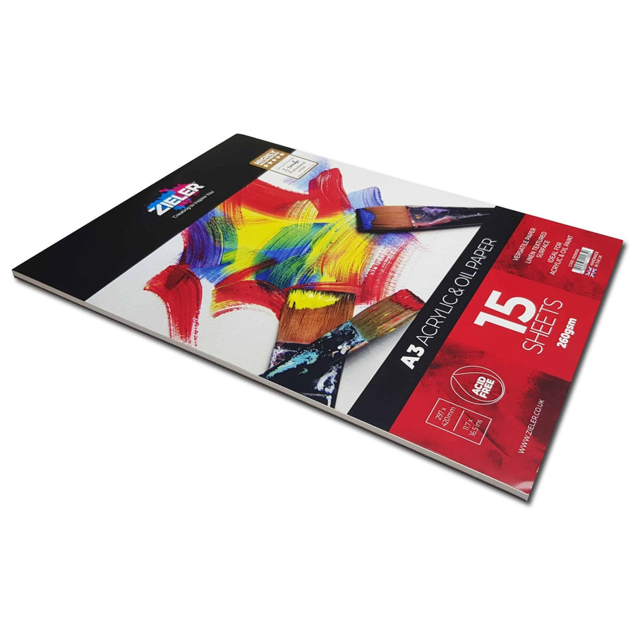 A3 Bound Acrylic & Oil Pad Textured 260gsm, 15 sheets – by Zieler