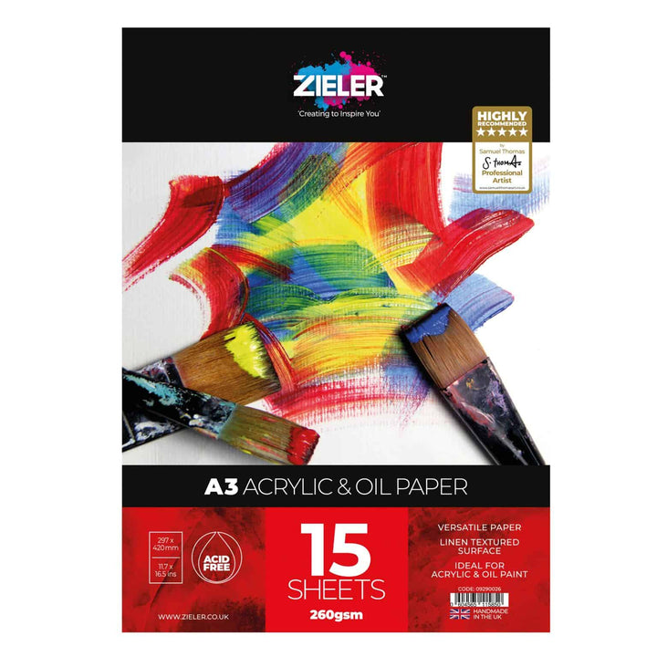 A3 Bound Acrylic & Oil Pad Textured 260gsm, 15 sheets – by Zieler - The Fine Art Warehouse