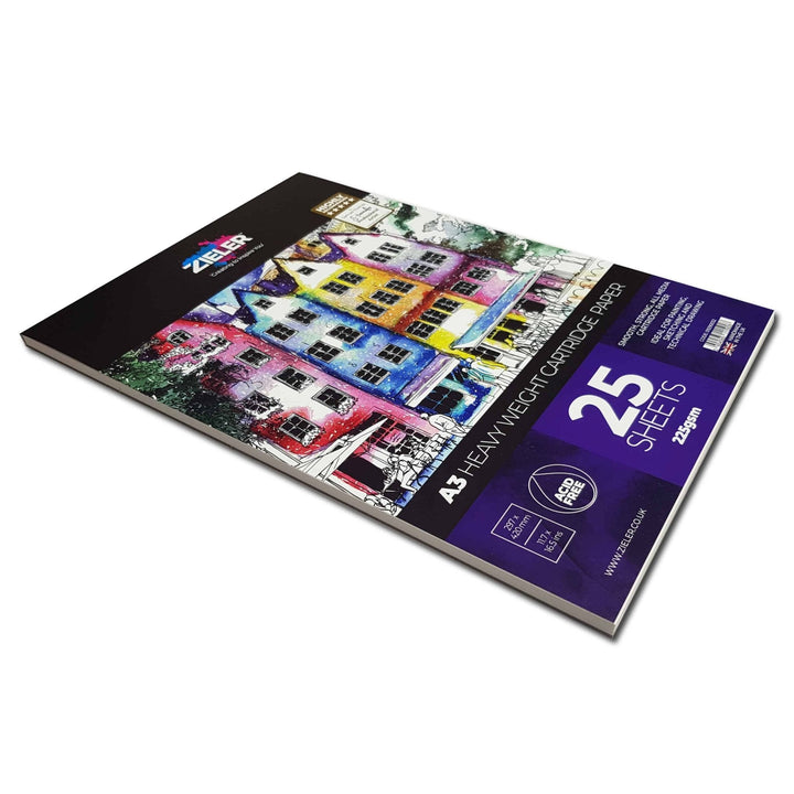 A3 Heavyweight Cartridge Paper Pad – 225gsm, 25 sheets – by Zieler - The Fine Art Warehouse