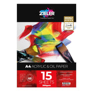 Zieler A4 Acrylic & Oil Pad, 260gsm, 15 Sheets