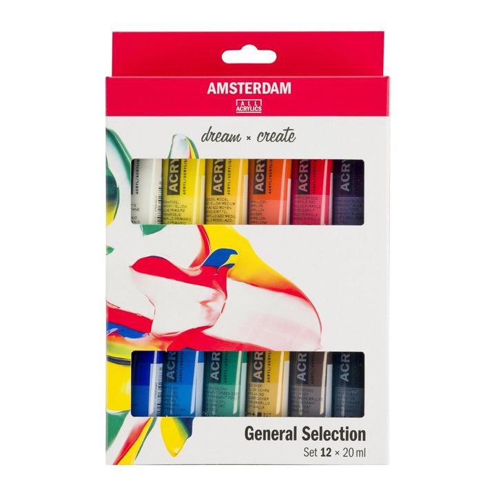 AMSTERDAM acrylic paint 12 selection set | 12 x 20 ml - The Fine Art Warehouse