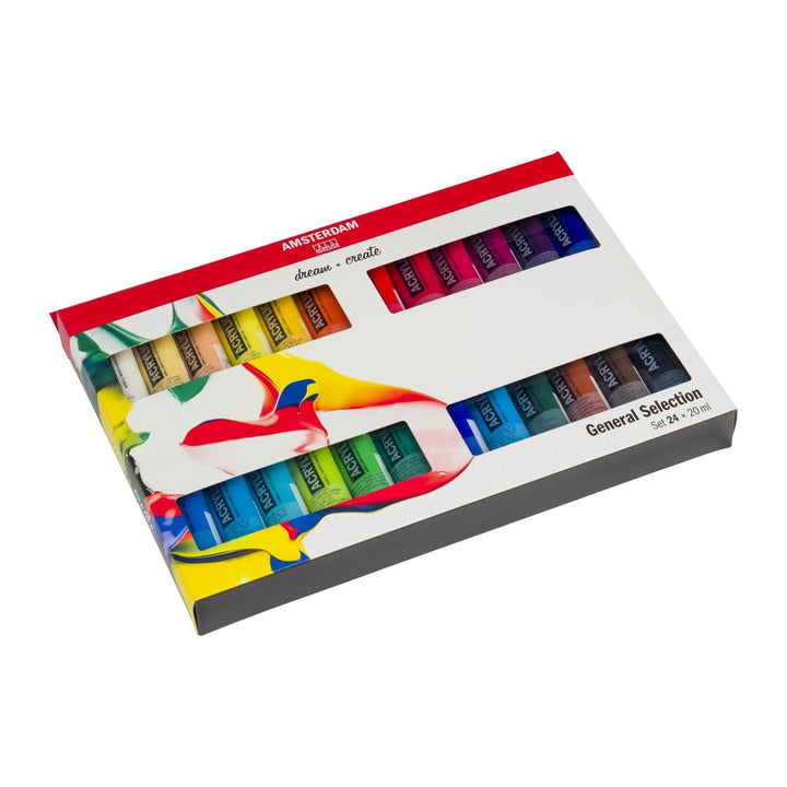 AMSTERDAM acrylic paint selection set | 24 x 20 ml - The Fine Art Warehouse