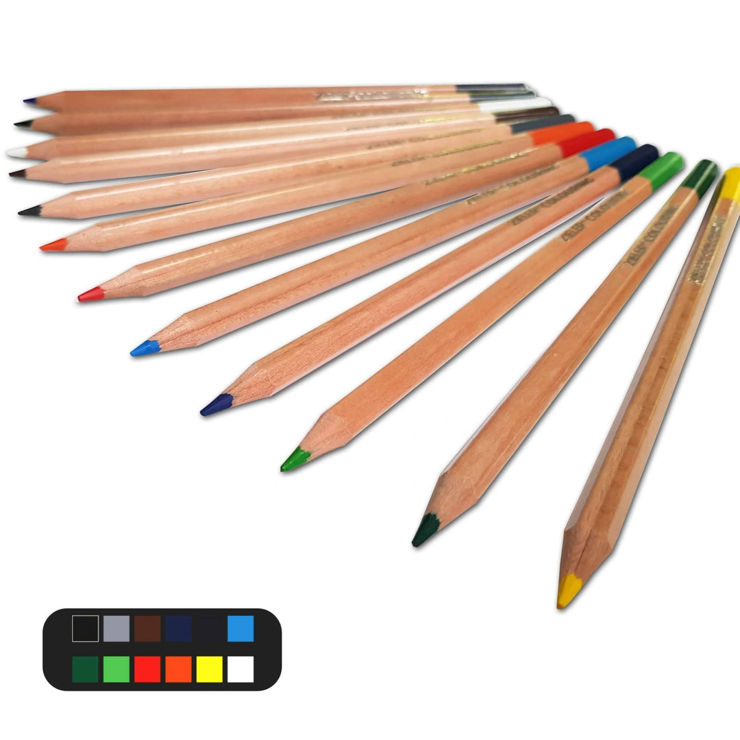 Artist Sketching and Colouring Pencils | 36 Piece Wooden Box Set – by Zieler - The Fine Art Warehouse